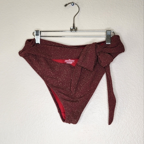 Storm Reid x Pacsun Burgundy Removable Sleeve Bikini Set M-L - Picture 6 of 9